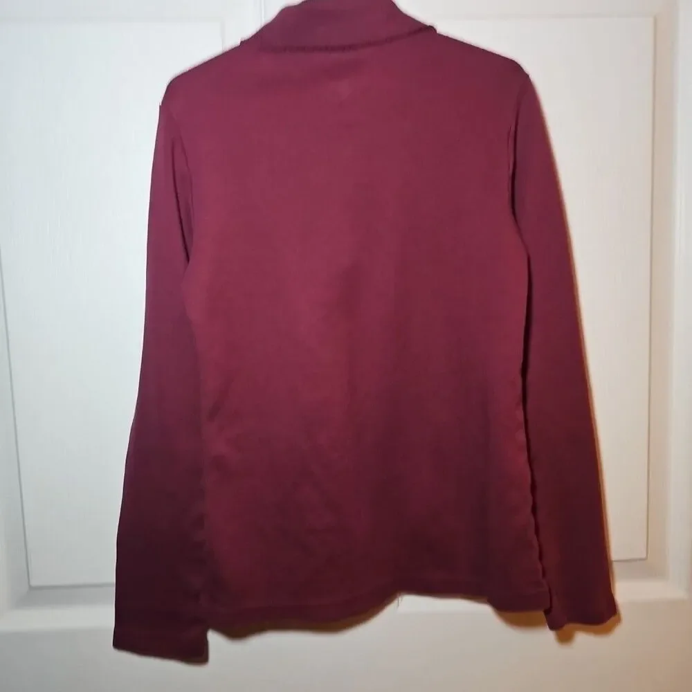 French Toast Girls Burgundy Long Sleeve Uniform Blouse Large 10/12